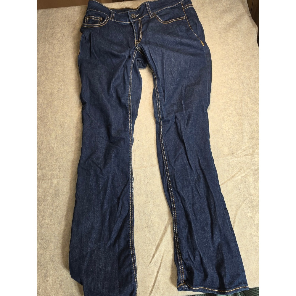 BKE Dakota Bootcut Jeans Dark Wash Contrast Stitch 30x31.5 Mens Blue Denim - Picture 1 of 7